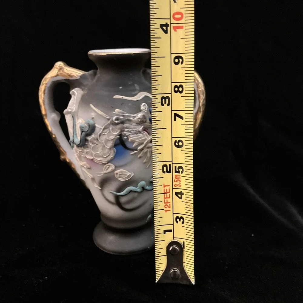 VTG Royal Moriage Dragon Ware Satsuma Mini Urn Vase Hand Painted 3.5